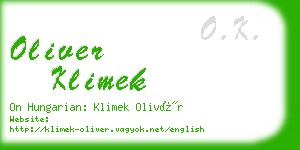 oliver klimek business card